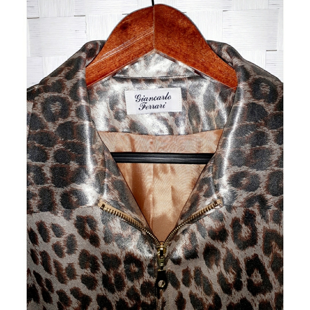 Giancarlo Ferrari Leopard Print Blazer Jacket - Picture 12 of 16